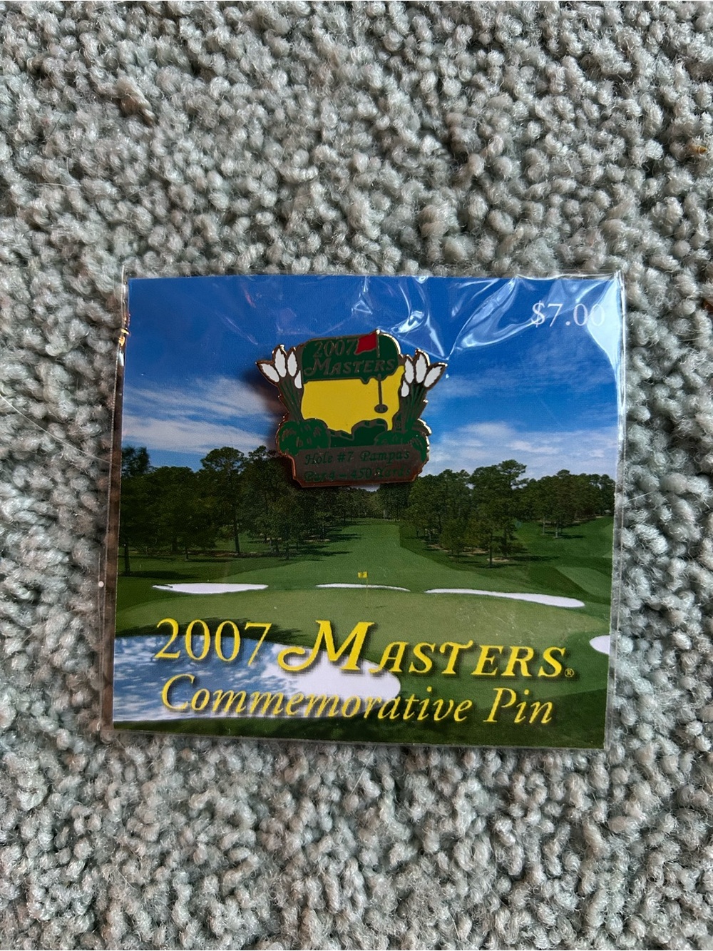 2007 Masters Commemorative Pin - Yellow & Green